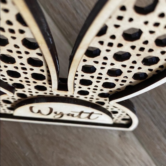 Rattan, Boho Easter tag, Easter basket name tag - Picture 3 of 3